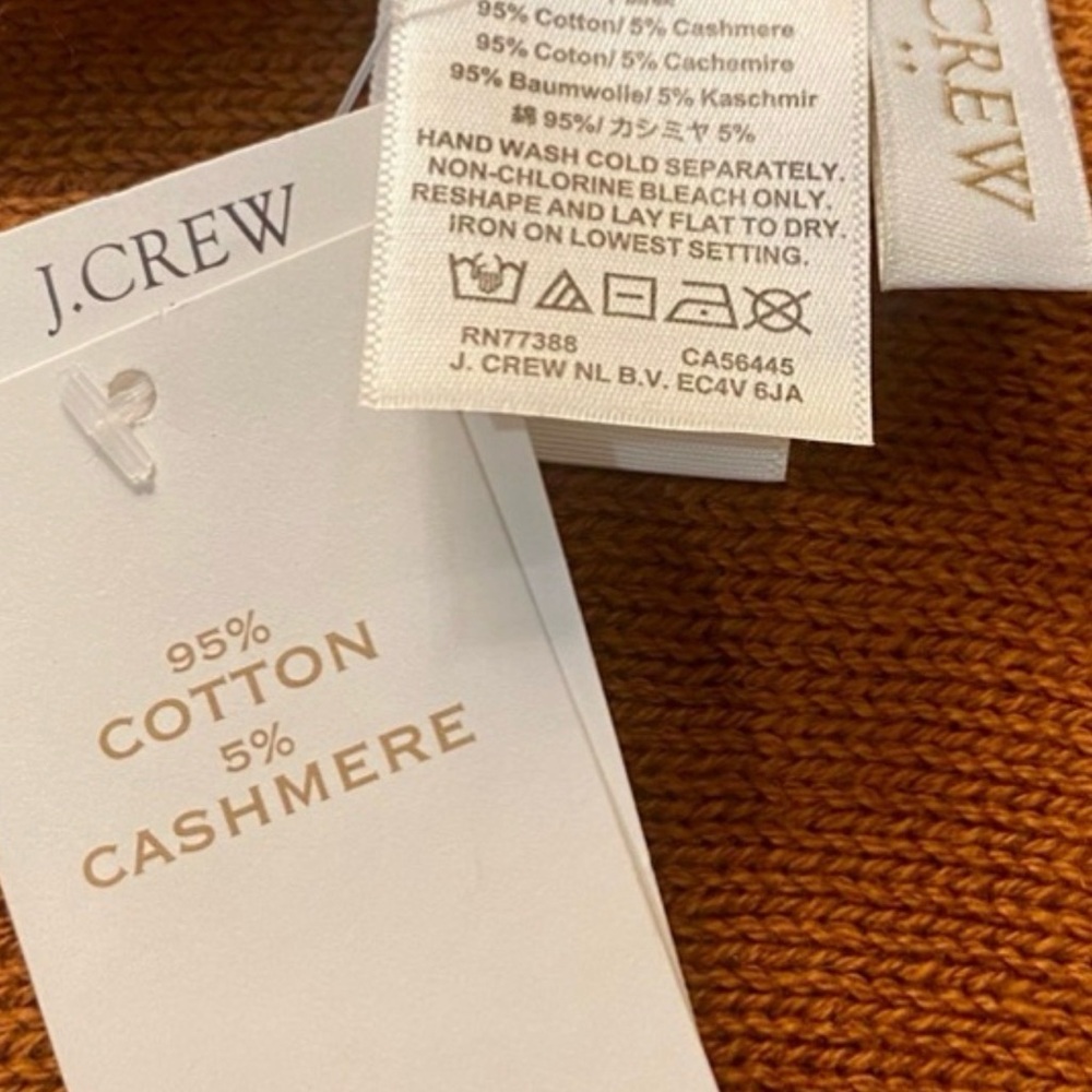 NWOT…J. Crew Terra-cotta/Rust Cotton and Cashmere Knit Poncho - Picture 6 of 7